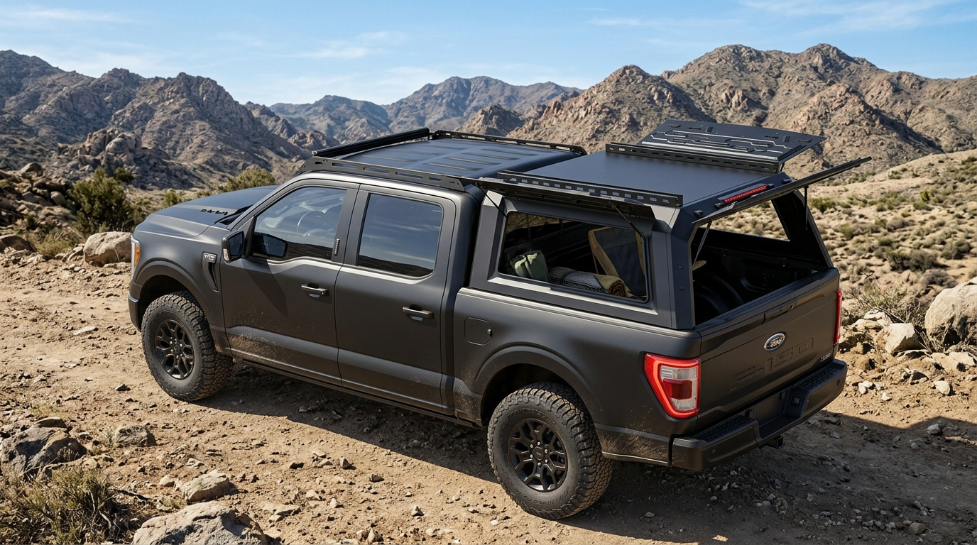 Hardtop canopy fitted to pickup bed